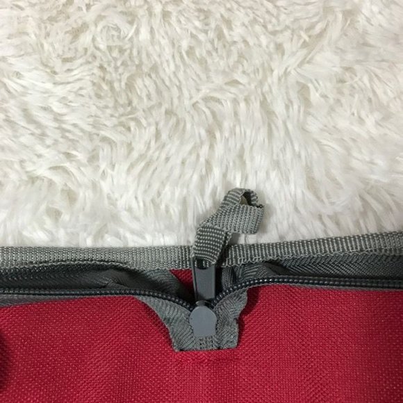 Wolfgang Puck Sturdy Canvas Red Gray Zip Around Chef Carry Case - Picture 7 of 12